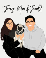 Load image into Gallery viewer, custom digital portrait illustration